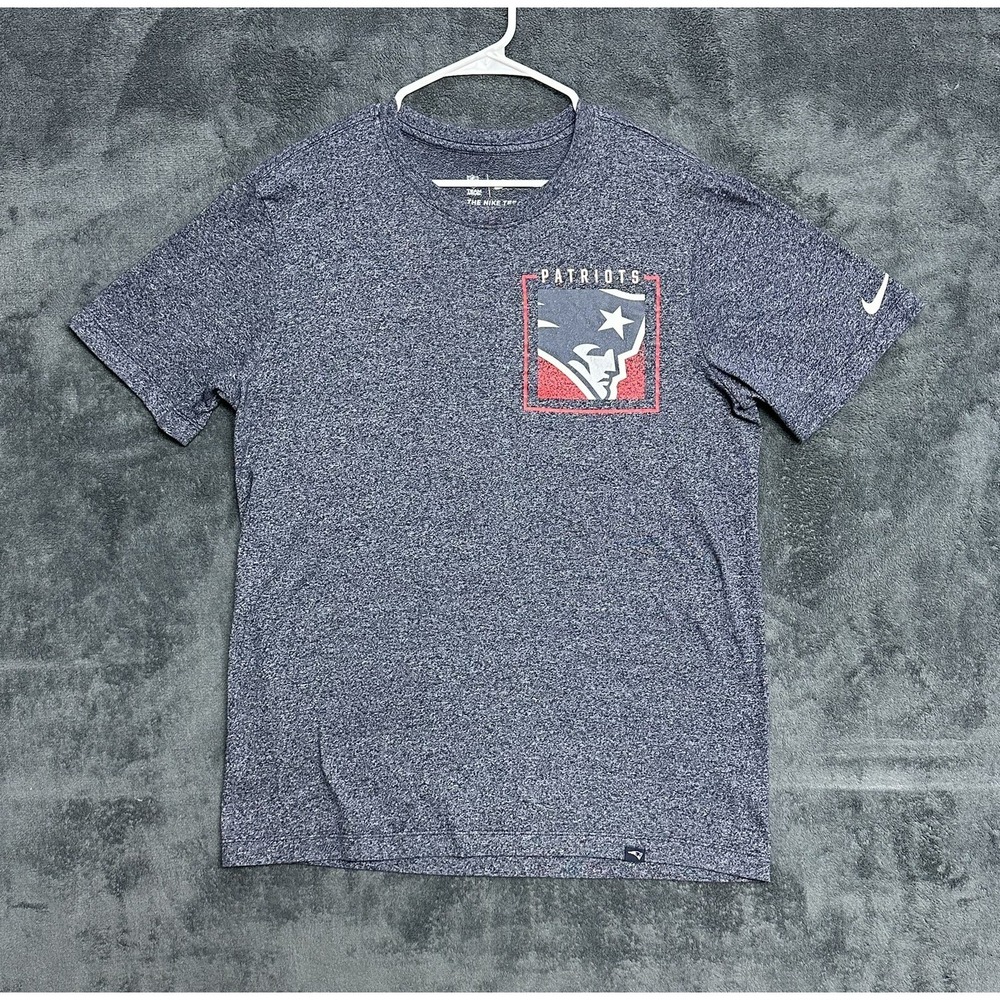 New England Patriots Nike Dri Fit Shirt Mens Large Heather Gray Tee NFL Football
